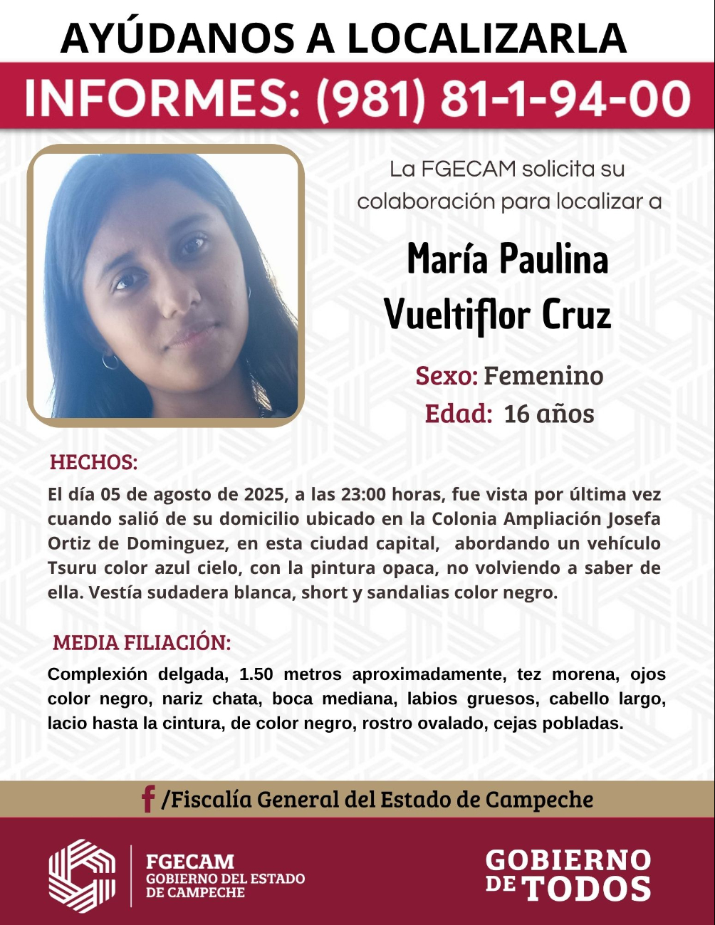 FGECAM solicita apoyo ciudadano y habilita línea confidencial para reportes.
