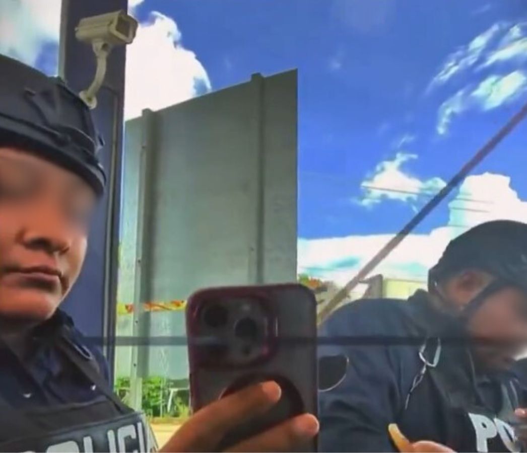 En el video se puede observar a una de los elementos grabando la detención