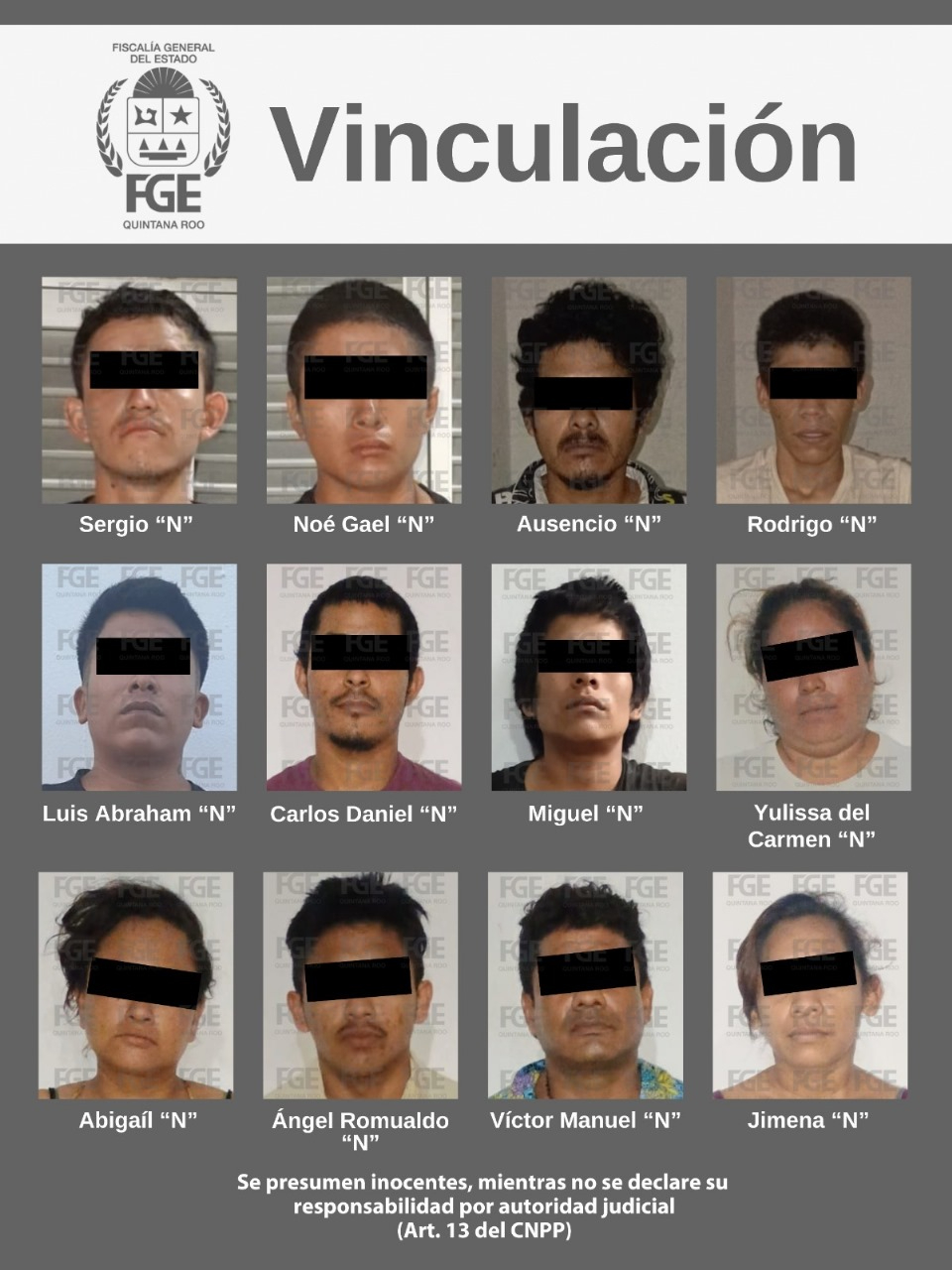 Vinculan a 12 personas a proceso por el delito de narcomenudeo en Benito Juárez y Tulum