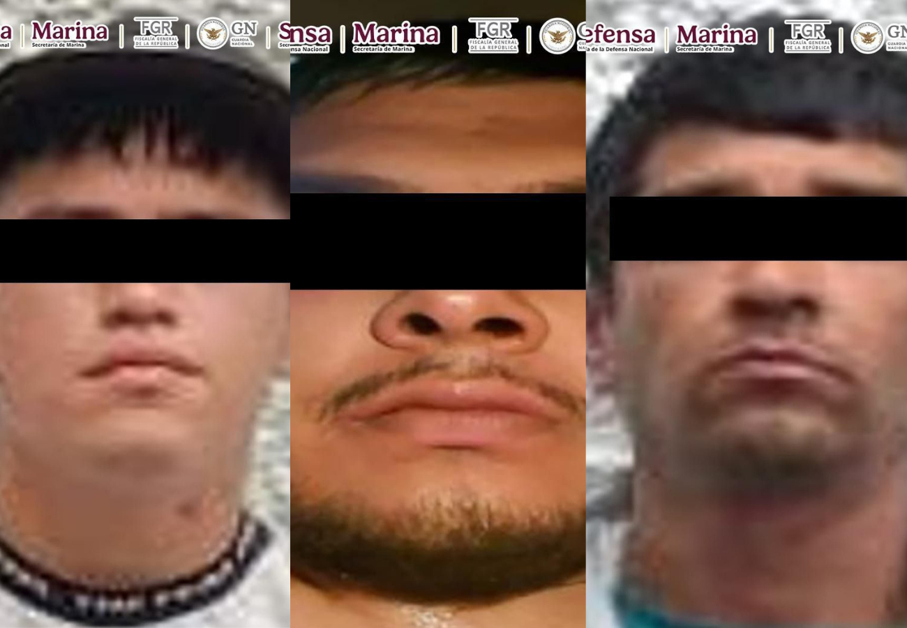 Ángel Yair S.O., de 21 años, Arnulfo E.M., de 34 años y Guillermo N.M.