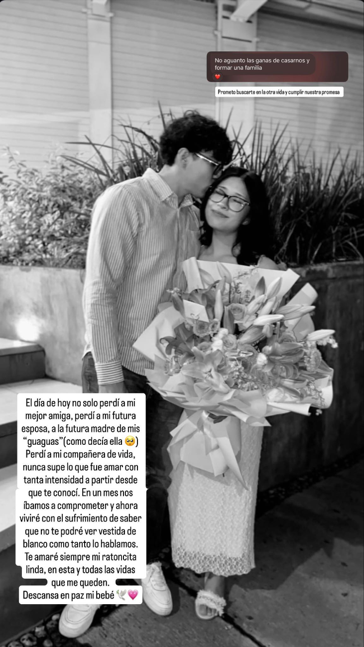 El novio de la joven expresó su dolor por la muerte de Ana Daniela. El novio de la joven expresó su dolor por la muerte de Ana Daniela.