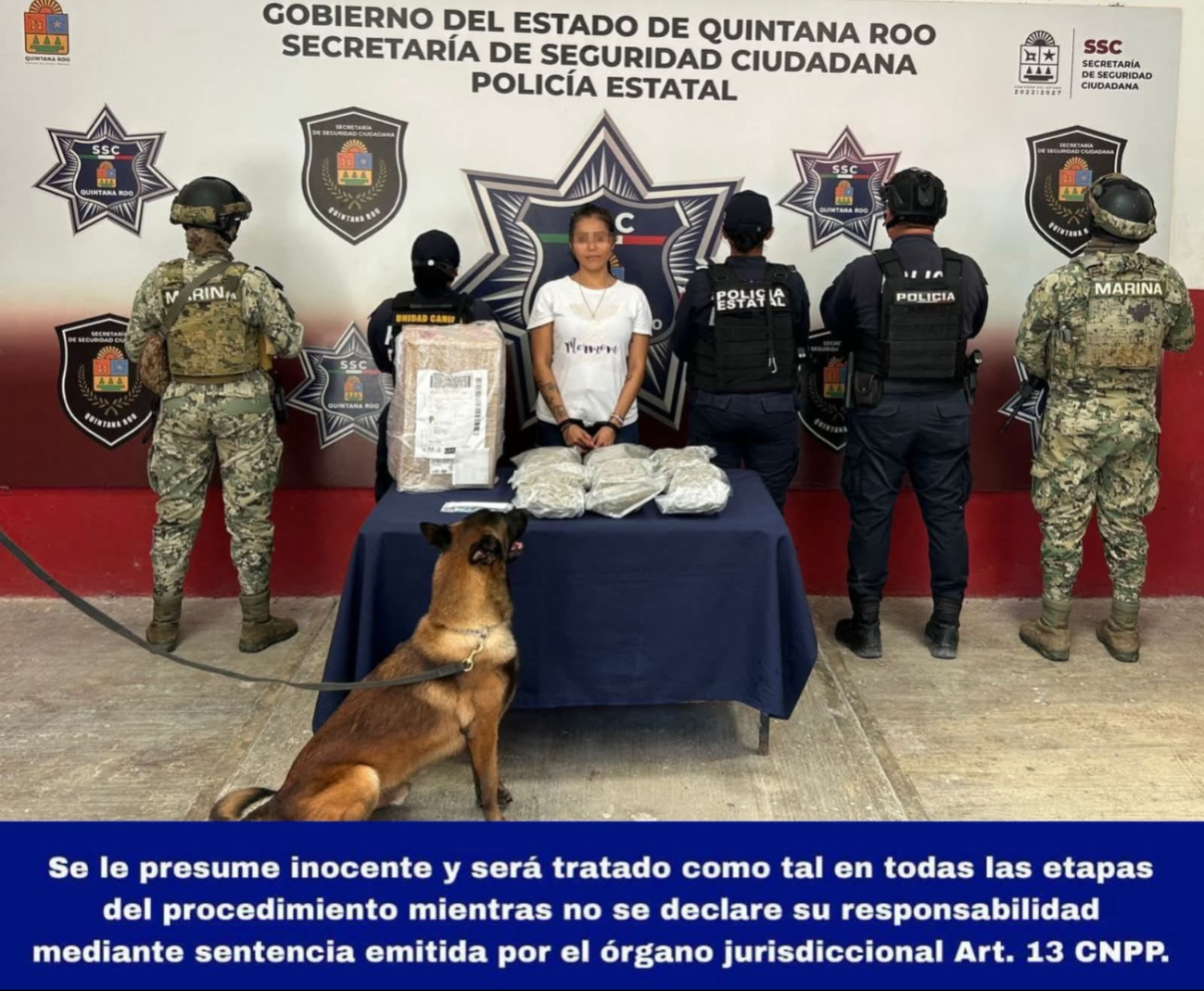 La detenida fue puesta a disposición de la Fiscalía Especializada en Combate al Delito de Narcomenudeo