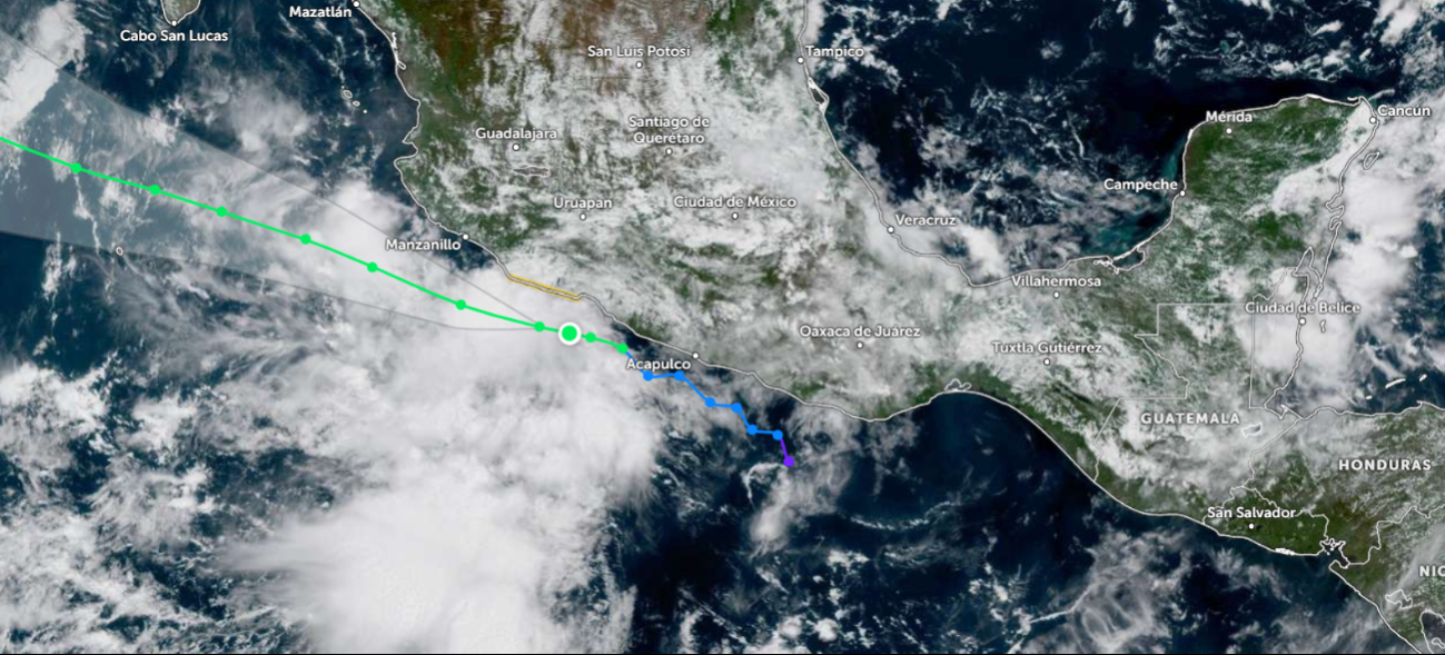 Tormenta tropical Mario amenaza costas de Michoacán y Guerrero con lluvias intensas