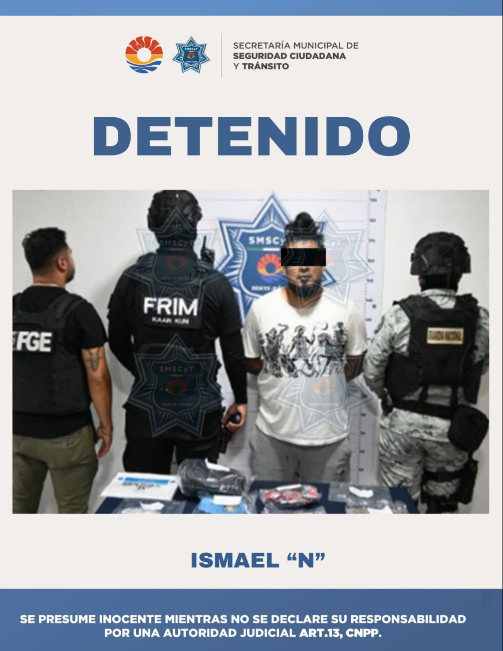 Detienen a Ismael “N” en Cancún con drogas y motocicleta en la Supermanzana 102