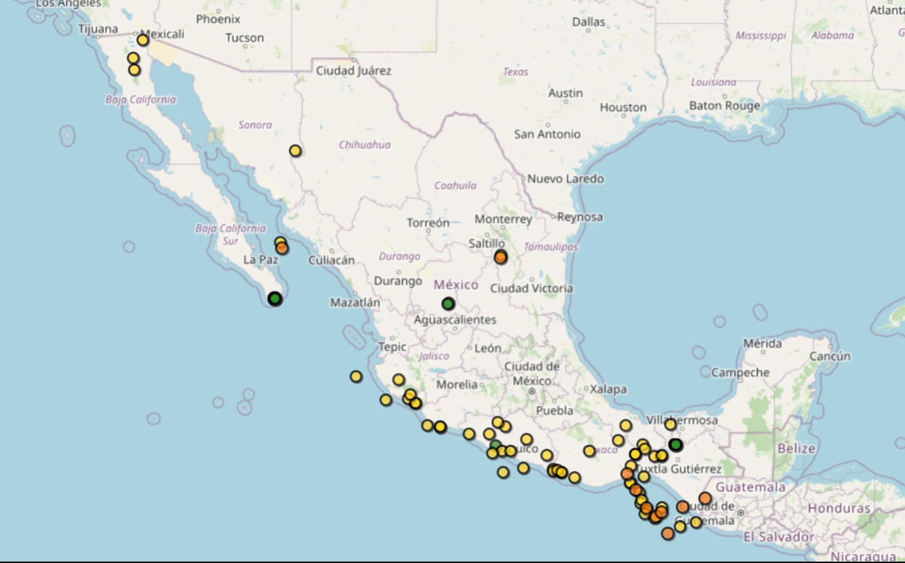 Reporte de los sismos en México hoy lunes 15 de septiembre de 2025, al momento.