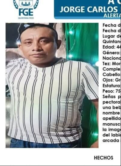 Fiscalía de Quintana Roo emite ficha de búsqueda a Jorge Carlos Bojorquez; esto se sabe Fiscalía de Quintana Roo emite ficha de búsqueda a Jorge Carlos Bojorquez; esto se sabe