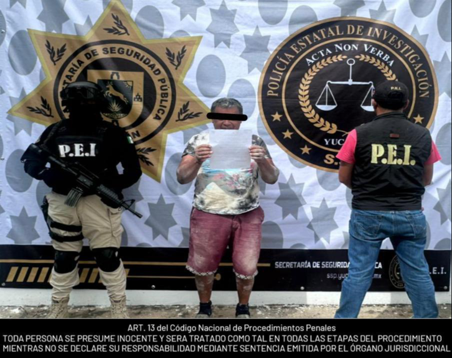 La SSP y la FGE detuvieron a un hombre acusado de violación equiparada agravada en Tekit.