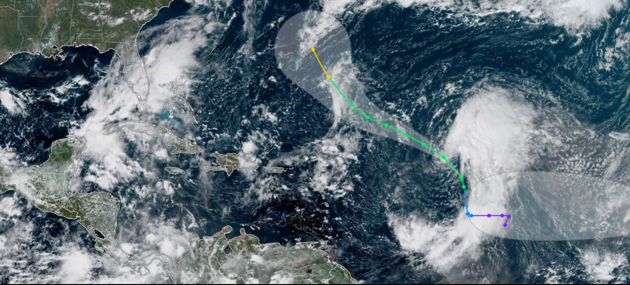 Se forma la tormenta tropical Gabrielle en el Atlántico central.