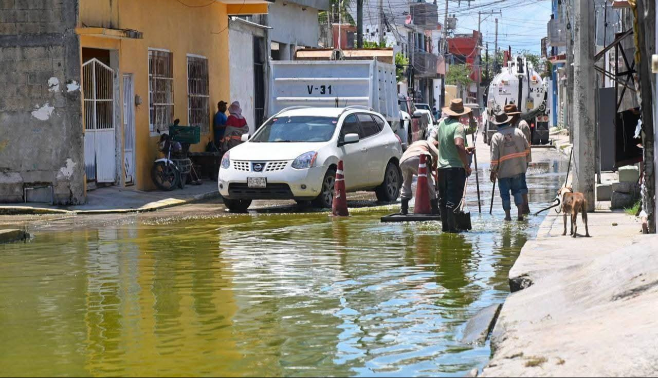 Vecinos alertaron por agua verde y mal olor; llaman a la ciudadanía a mantener limpia la vía pública