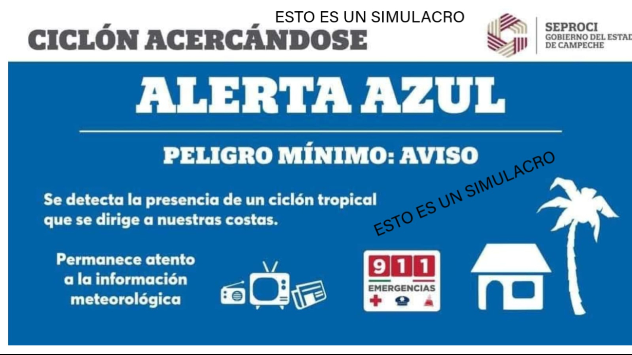 Alerta azul en Campeche: Inicia el simulacro nacional con escenario de huracán Alerta azul en Campeche: Inicia el simulacro nacional con escenario de huracán