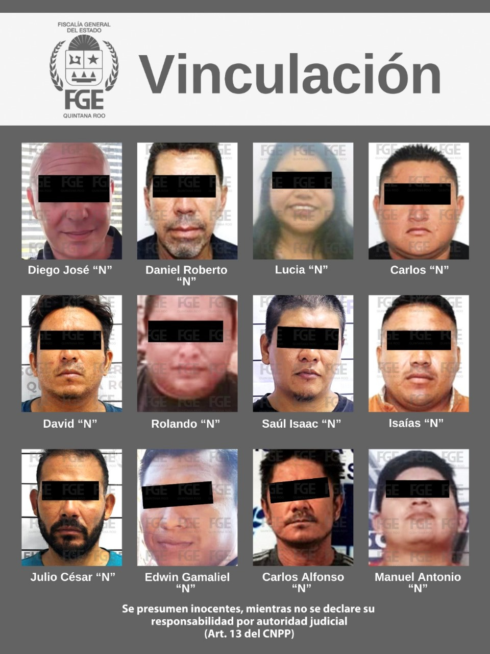 La FGE confirmó que consiguió la vinculación a proceso para 12 personas.
