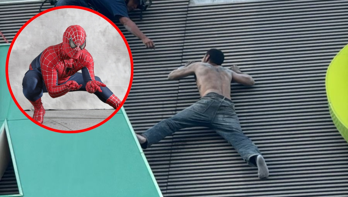 El intrépido personaje demostró sus dotes de escalador, lo que recordó al superhéroe Spider-man