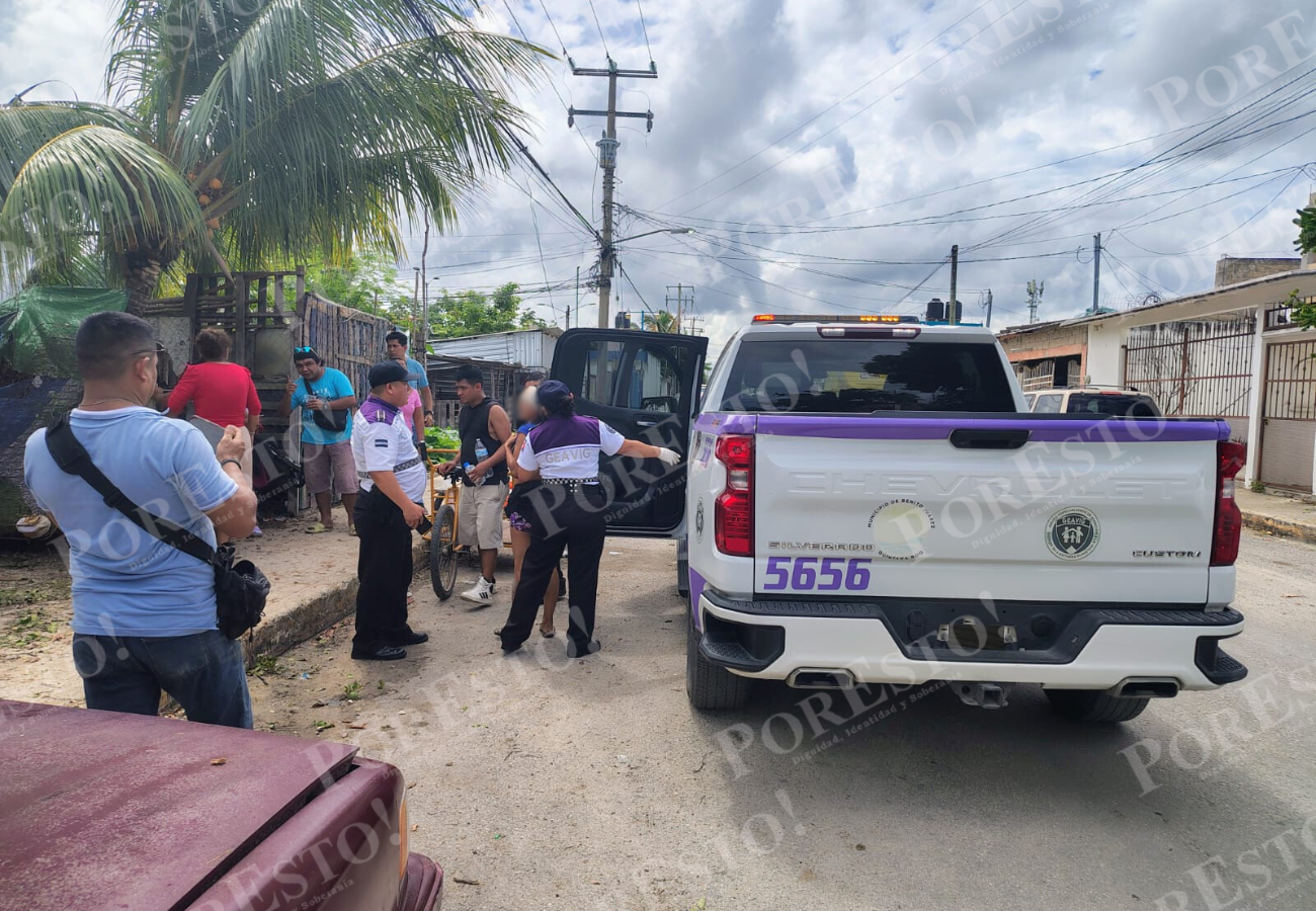 Hombre agrede a una mujer con arma blanca en  Cancún; vecinos intervienen y terminan lesionados
