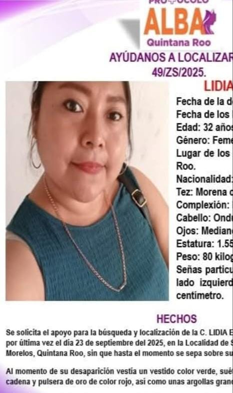La mujer desapareció desde el martes en dicha localidad.