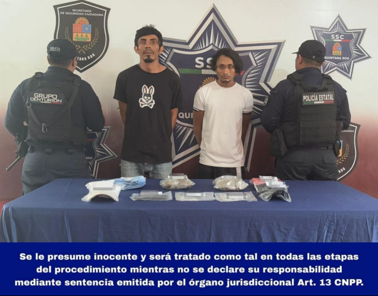 Los detenidos fueron presentados y puestos a disposición de las autoridades.