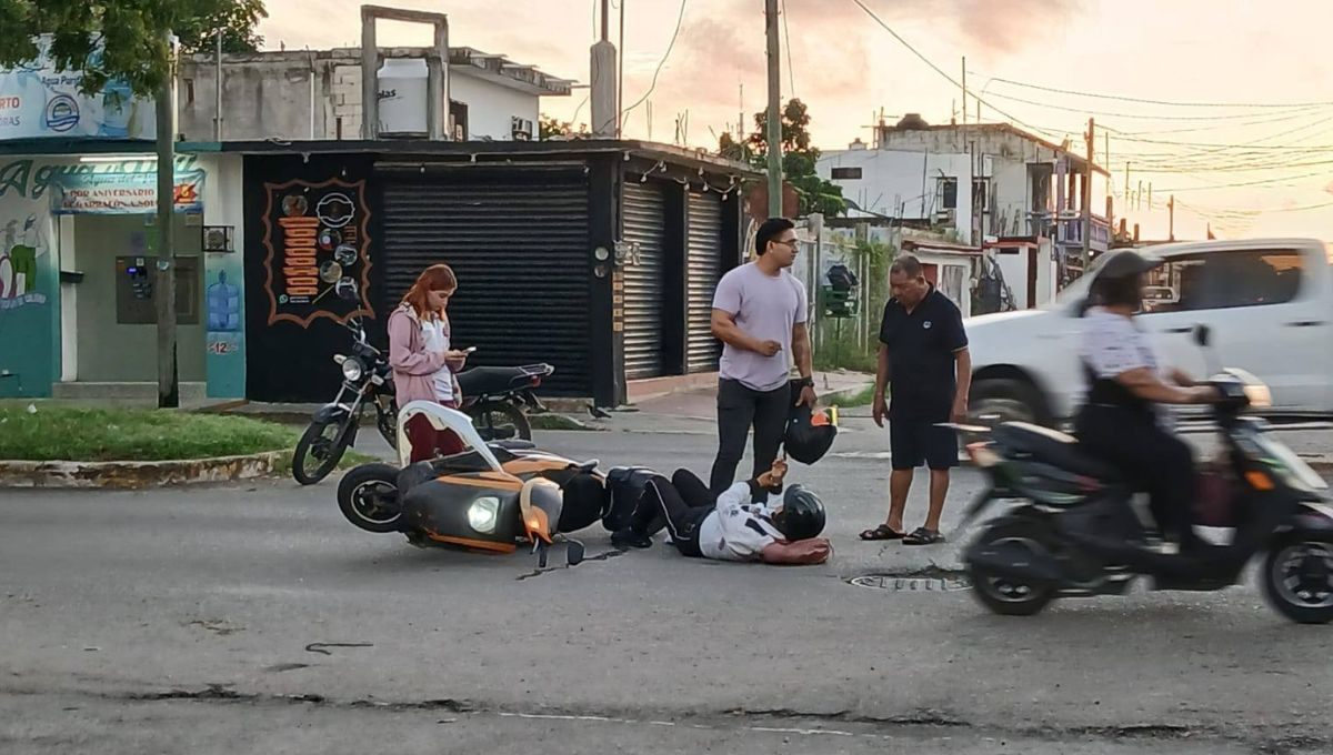 Guardia de seguridad sufre accidente que la dejó lesionada en Chetumal