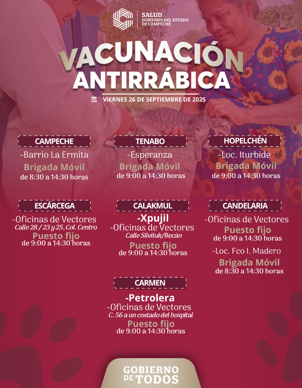 La campaña abarcará siete municipios con brigadas móviles y puestos fijos.