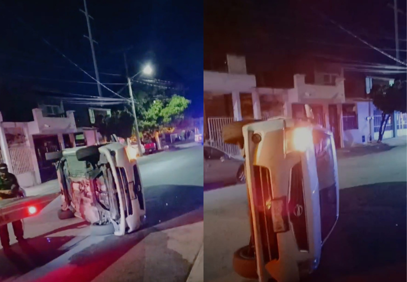 El taxi fue levantado y llevado al corralón con ayuda de una grúa