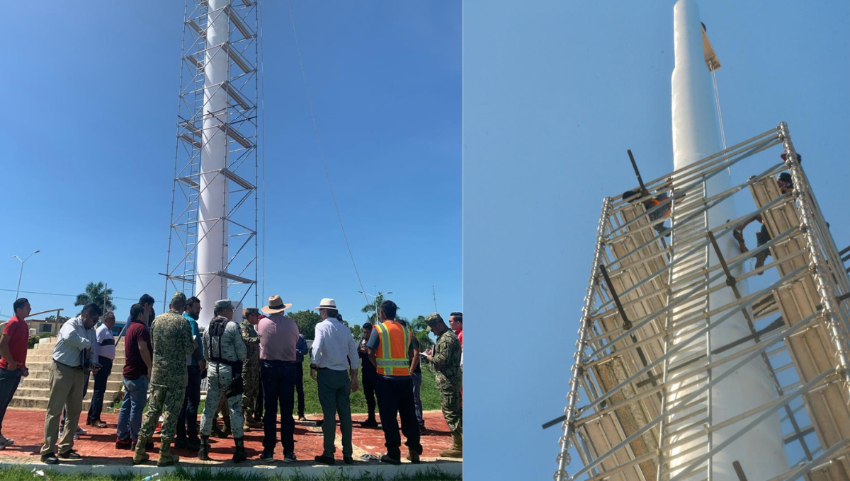Reparan asta bandera monumental en Campeche: 490 mil pesos de inversión Reparan asta bandera monumental en Campeche: 490 mil pesos de inversión
