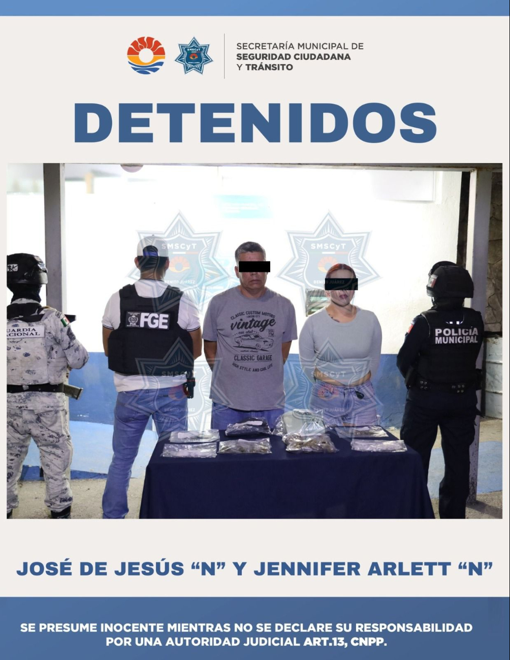 Caen en Cancún con más de 200 dosis de droga: pareja fue sorprendida en operativo Caen en Cancún con más de 200 dosis de droga: pareja fue sorprendida en operativo