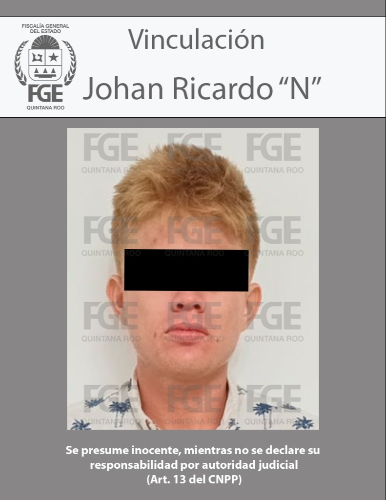 Johan Ricardo “N”, alias “El Ruso”, fue vinculado a proceso por homicidio calificado en Cancún. Johan Ricardo “N”, alias “El Ruso”, fue vinculado a proceso por homicidio calificado en Cancún.
