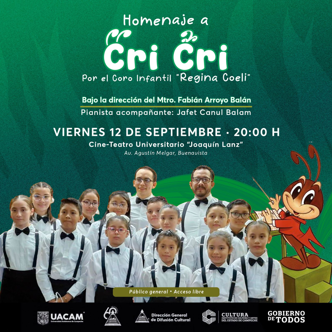 Canciones de Cri Cri llenarán de magia el Cine-Teatro Joaquín Lanz