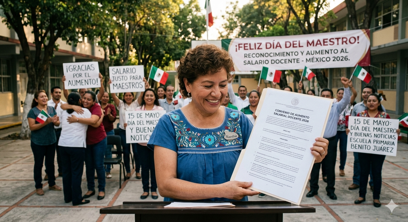 Mario Delgado confirma aumento salarial en Día del Maestro