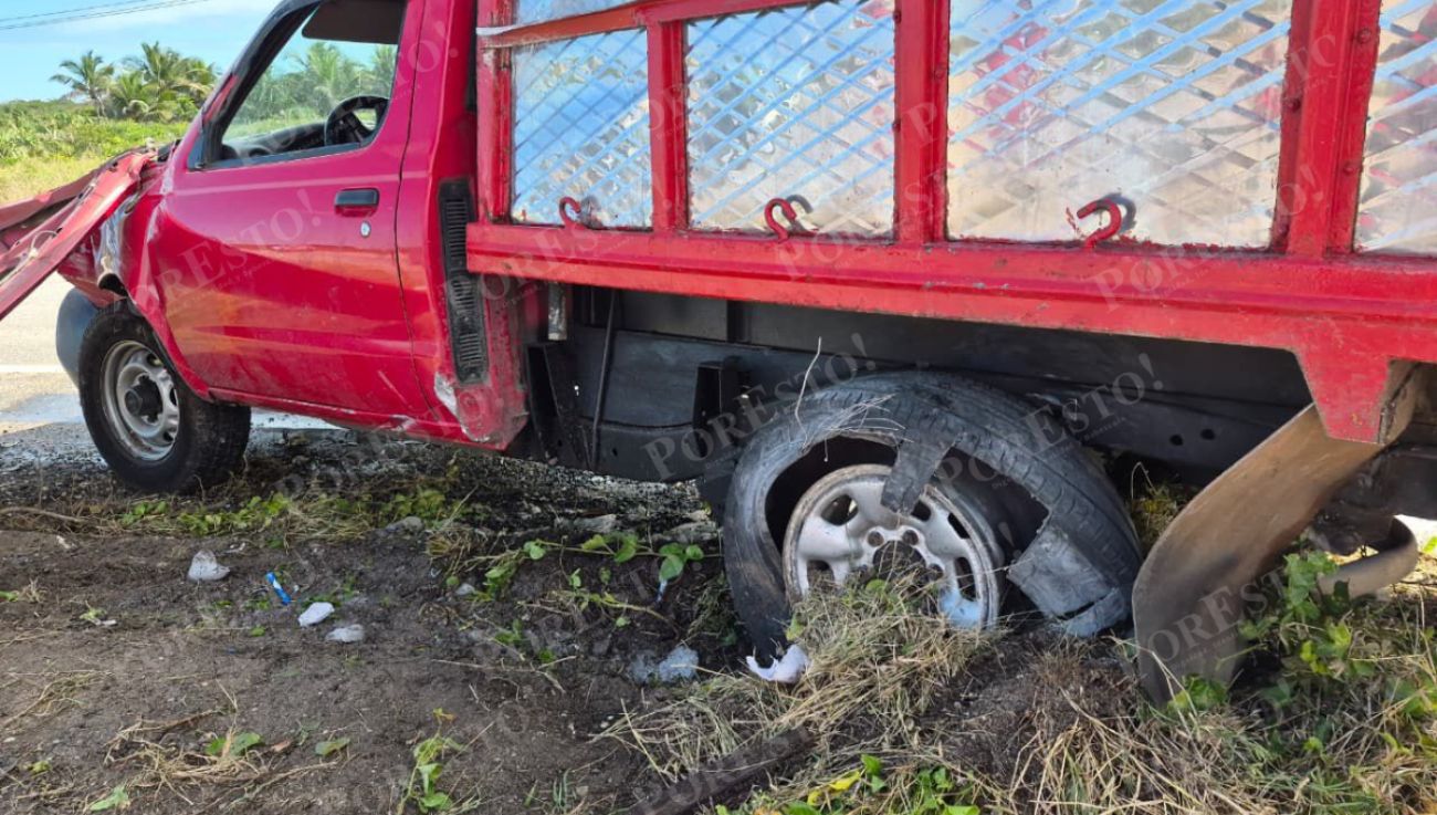 Estallido de neumático provoca accidente en tramo Ciudad del Carmen