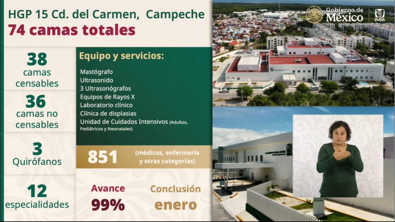 Claudia Sheinbaum destaca apertura de hospital rescatado por el IMSS en Campeche