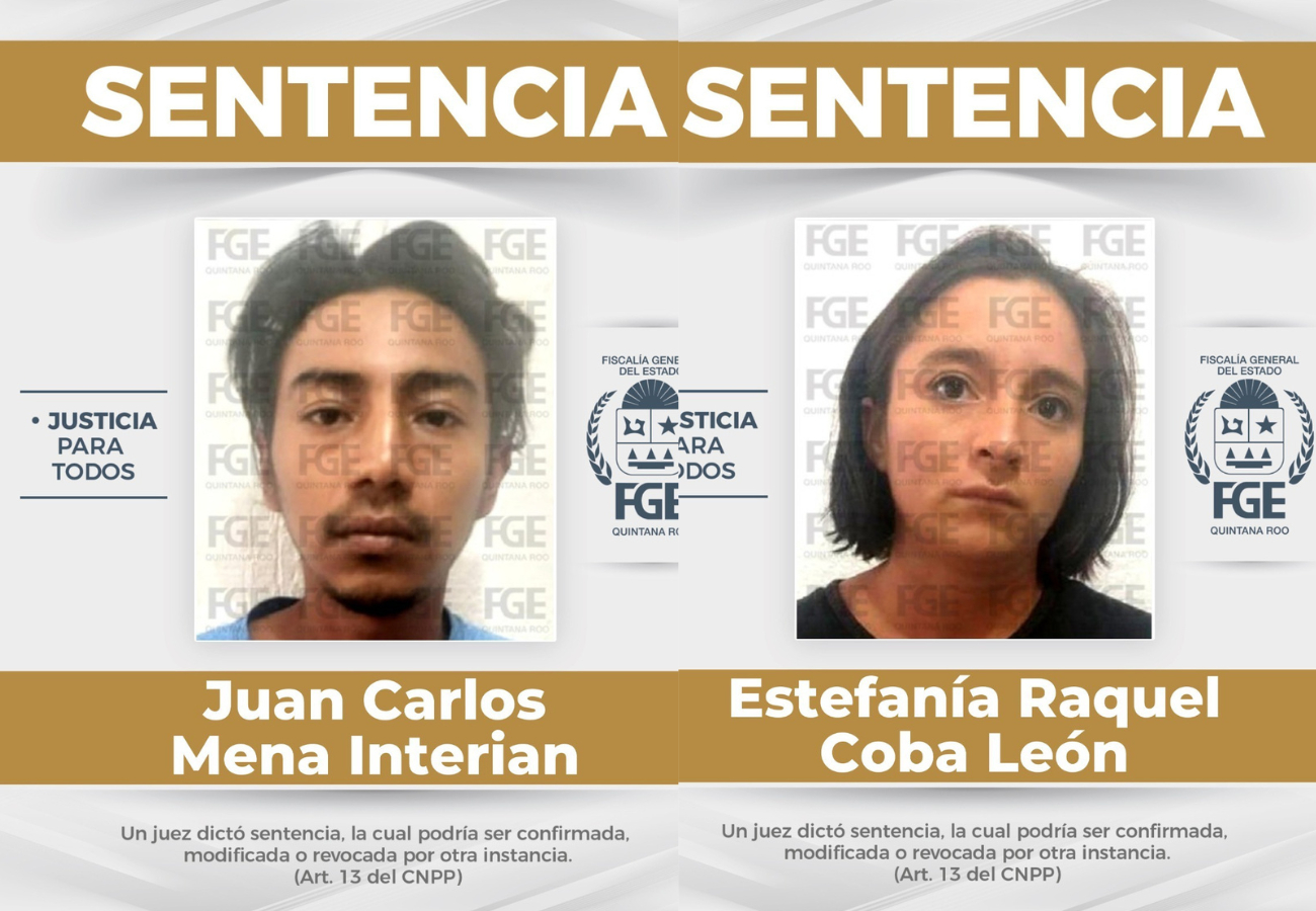 Juan Carlos Mena Interian y Estefanía Raquel Cobá León 38 años de prisión por el homicidio calificado de una mujer