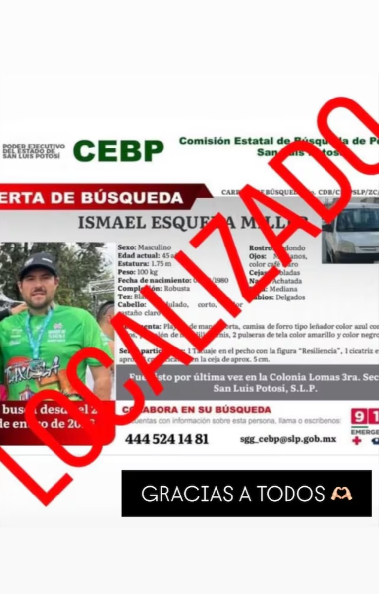 Nieto de Lucha Villa fue localizado sano y salvo