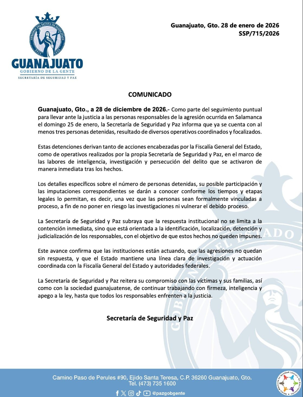 Boletín Gobierno de Guanajuato