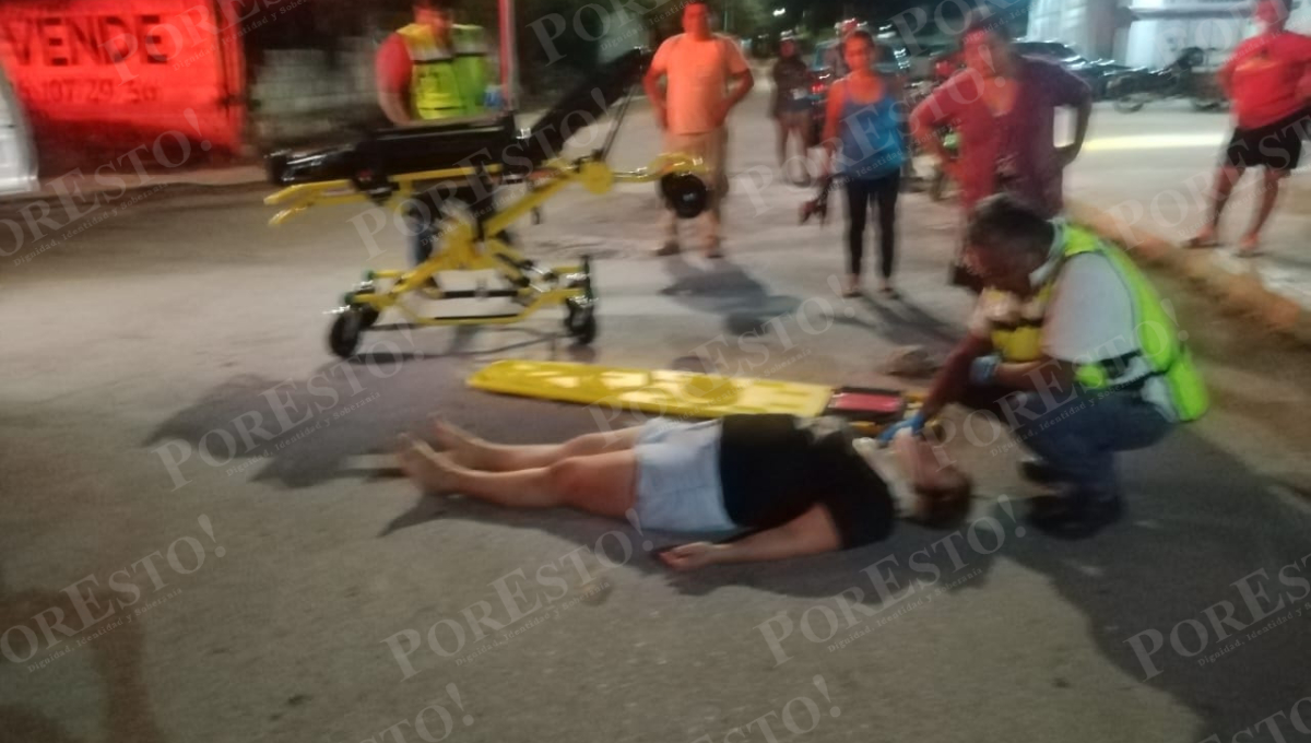 La mujer sufrió una fuerte lesión en la cabeza luego de que un sujeto alcoholizado se le atravesara en plena avenida.