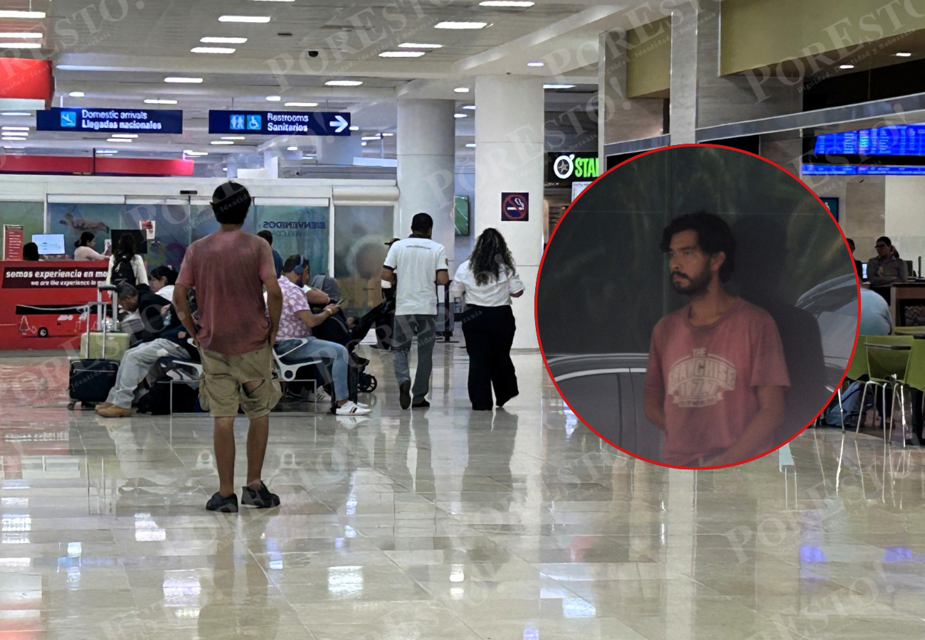 Miguel, de 27 años, lleva tres semanas en el Aeropuerto de Cancún