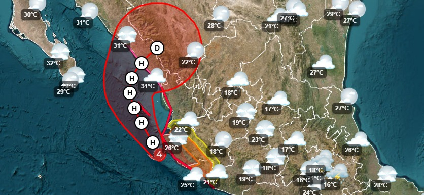 La posible trayectoria del huracán puede cambiar y no tocar tierra.