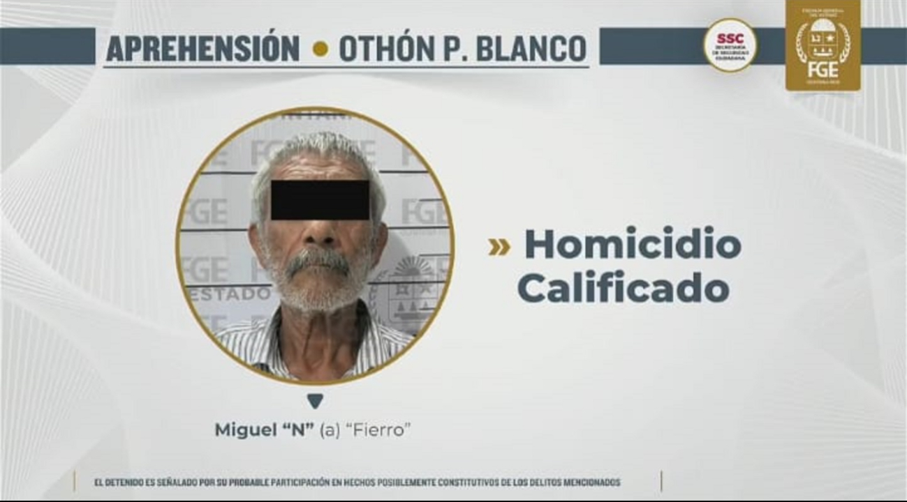 Autoridades en Chetumal capturaron a Miguel, alias “El Fierro”, acusado por el homicidio de un trabajador cañero.