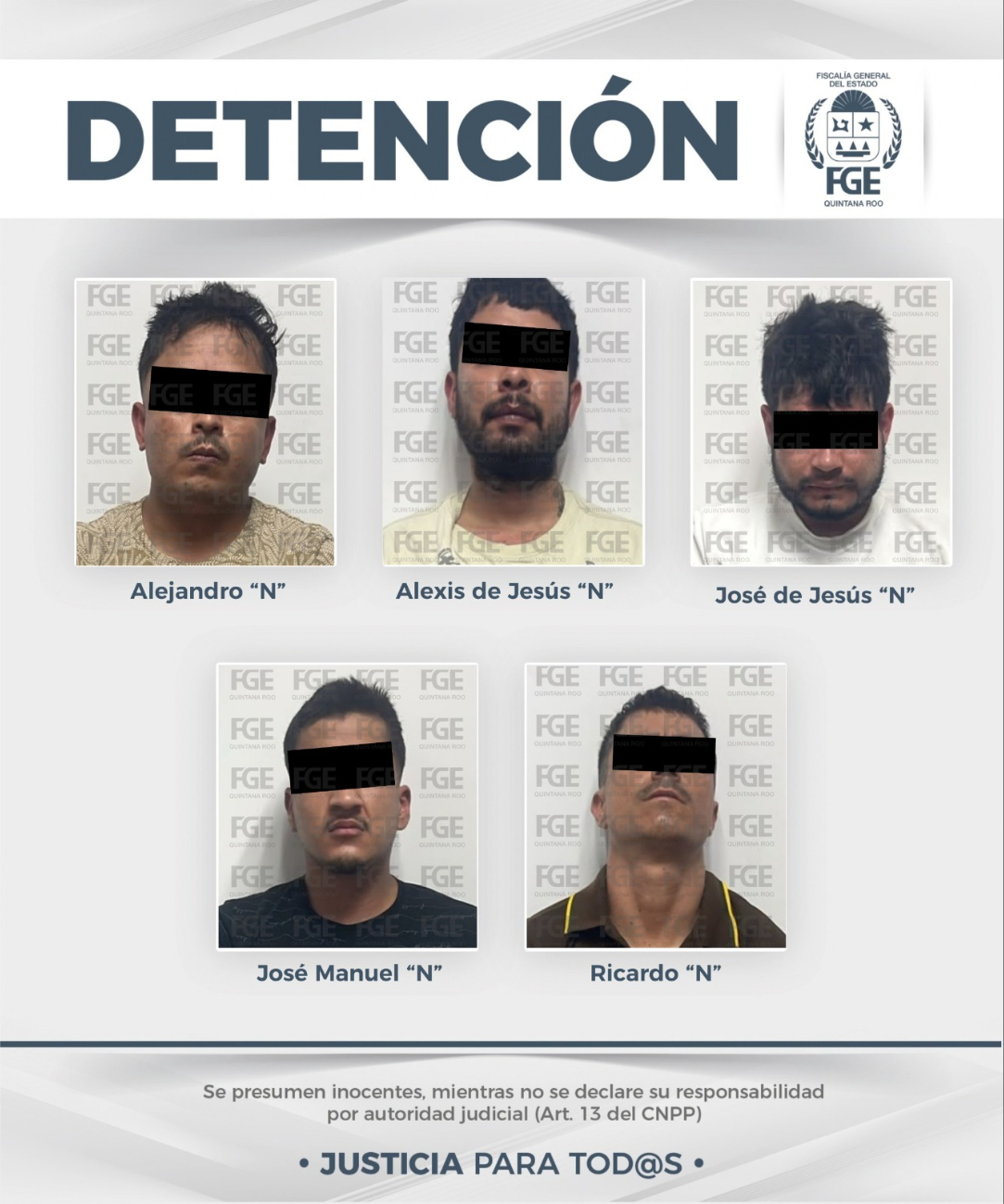 Cinco hombres y un adolescente fueron detenidos en la Supermanzana 326, luego de que presuntamente intercambiaban sustancias ilícitas