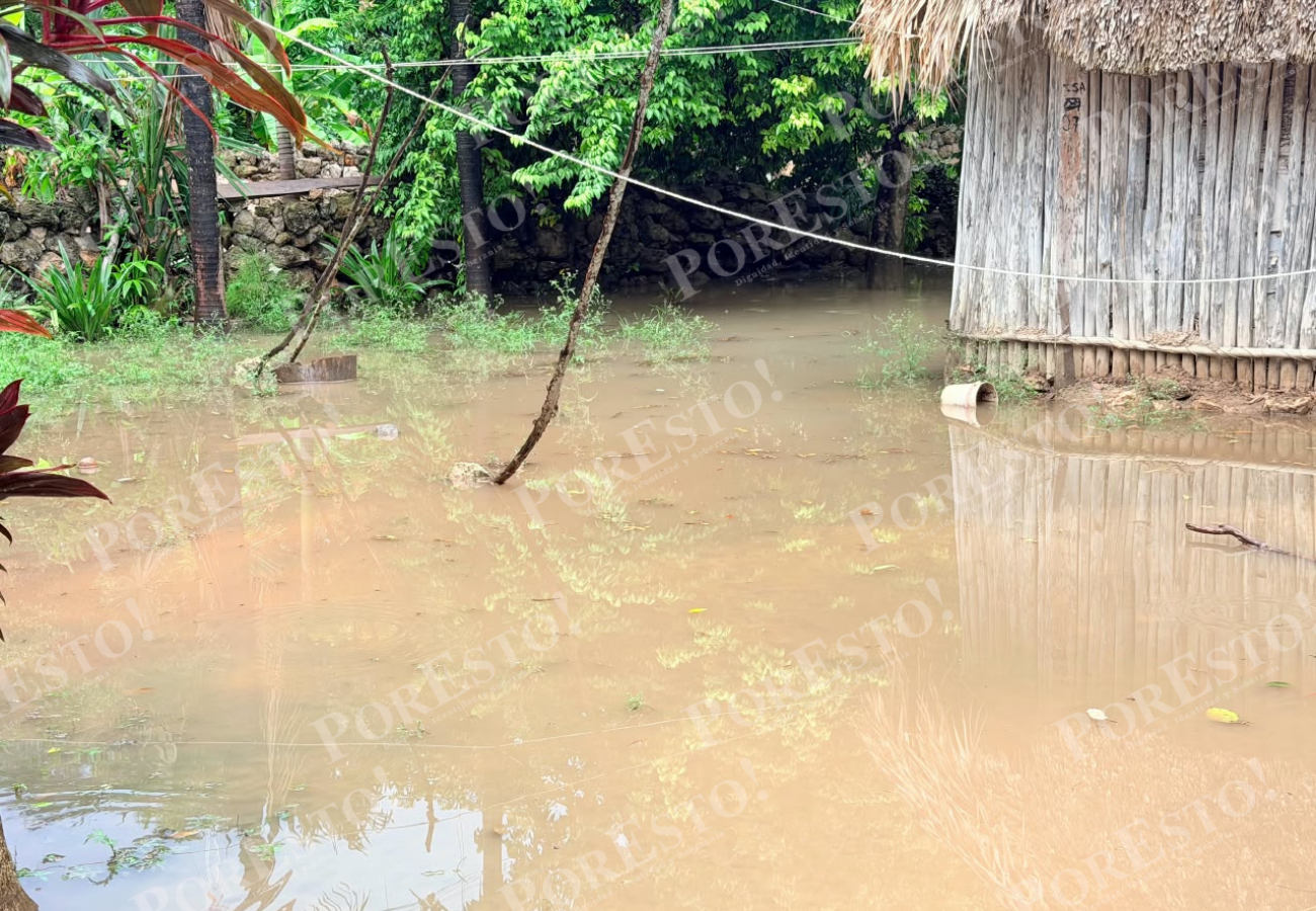 Lluvias inundaron seis viviendas en la Naranjal Poniente de Felipe Carrillo Puerto