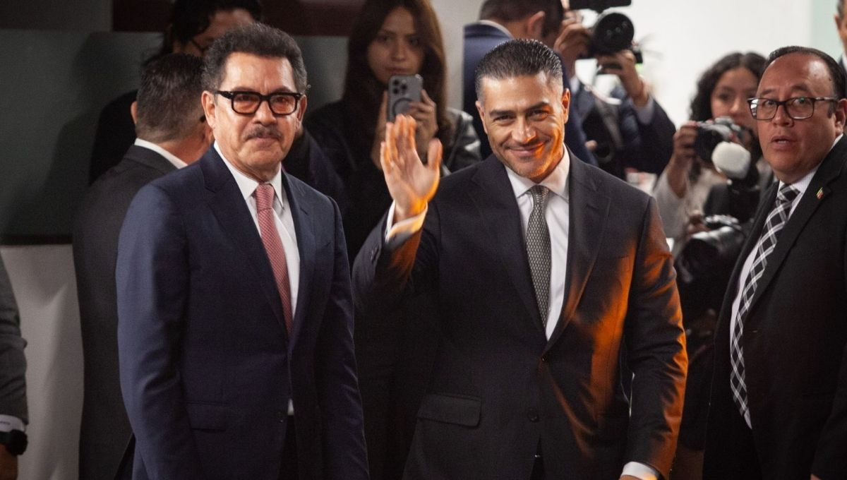 Omar García Harfuch acudió después de participar en la conferencia matutina de la presidenta Claudia Sheinbaum