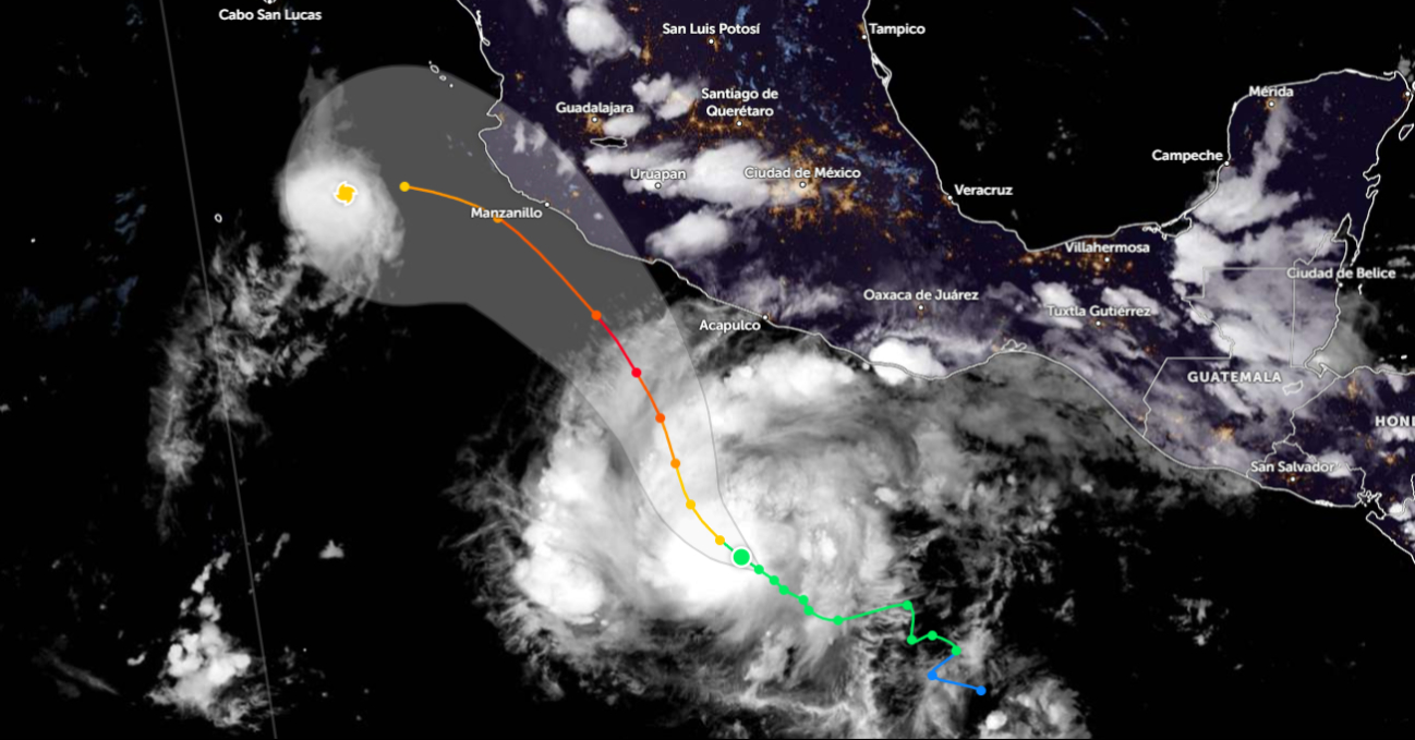 El huracán Simon y la tormenta Trudy registran activa presencia en el Pacífico mexicano.