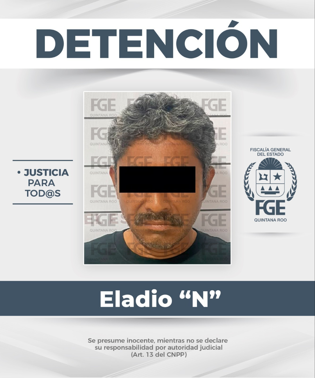 Elementos de la Policía de Investigación cumplimentaron la orden de aprehensión y mantienen al detenido bajo custodia