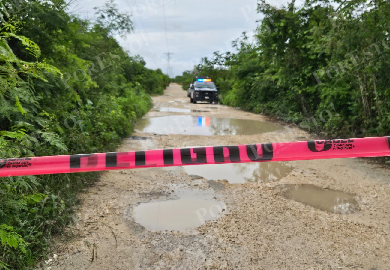 Hallan un cuerpo sin vida en un camino de terracería cerca de Santa Cecilia en Cancún