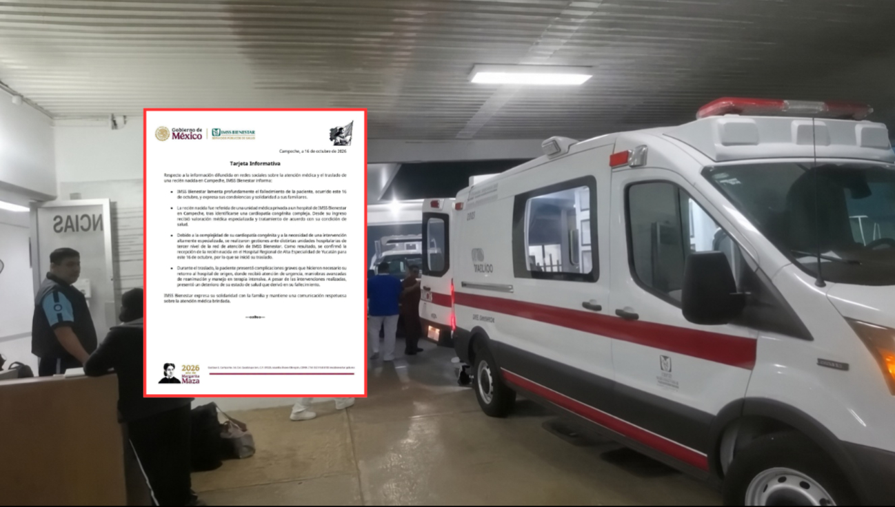La recién nacida Emma falleció tras complicarse su estado de salud durante el traslado médico a Mérida.