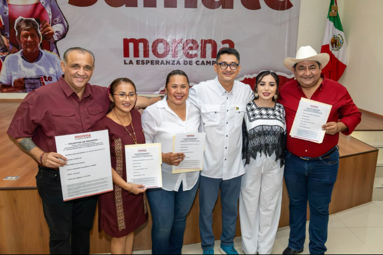 Cuatro alcaldes de Morena en Campeche buscan la reelección para el periodo municipal 2027.