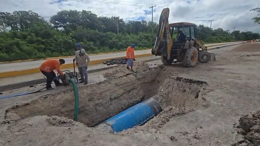 SMAPAC concluyó la reparación de la línea principal de agua potable de 36 pulgadas en Campeche.