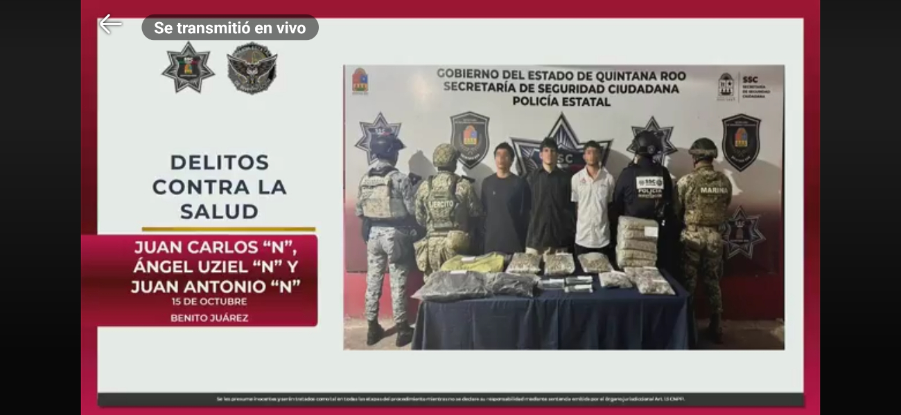 En Cancún, varios detenidos son señalados por presunta venta de drogas en obras de construcción y en la zona hotelera
