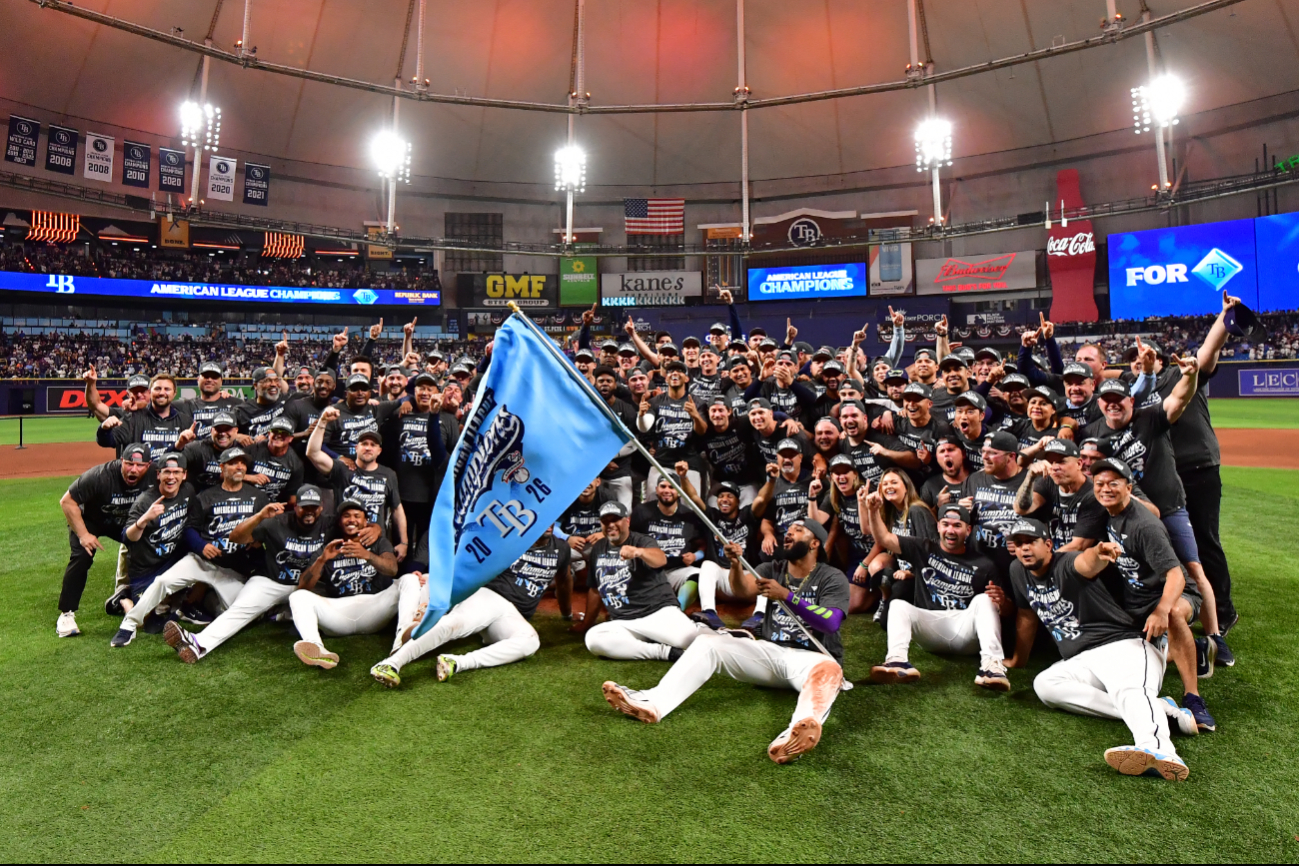Los Rays celebraron el campeonato de la Americana y van por la Serie Mundial.
