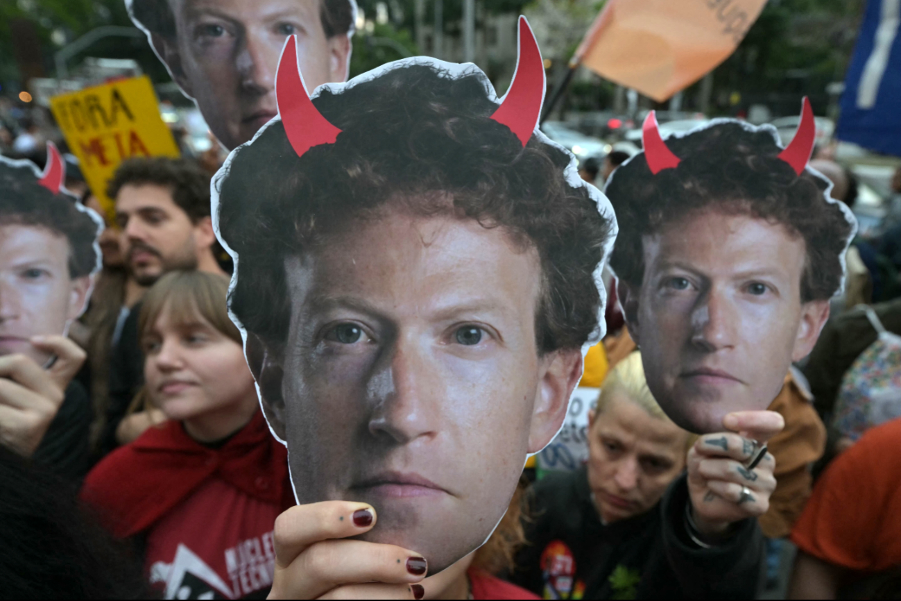 Así representa un sector de Brasil a Mark Zuckerberg, fundador y CEO de Meta.
