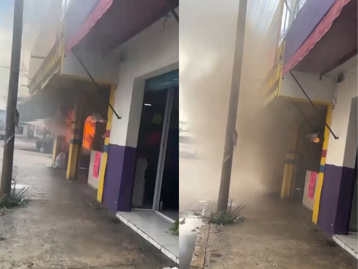Vecinos y transeúntes se alejaron del negocio ante el temor de que ocurriera una explosión de los tanques de gas