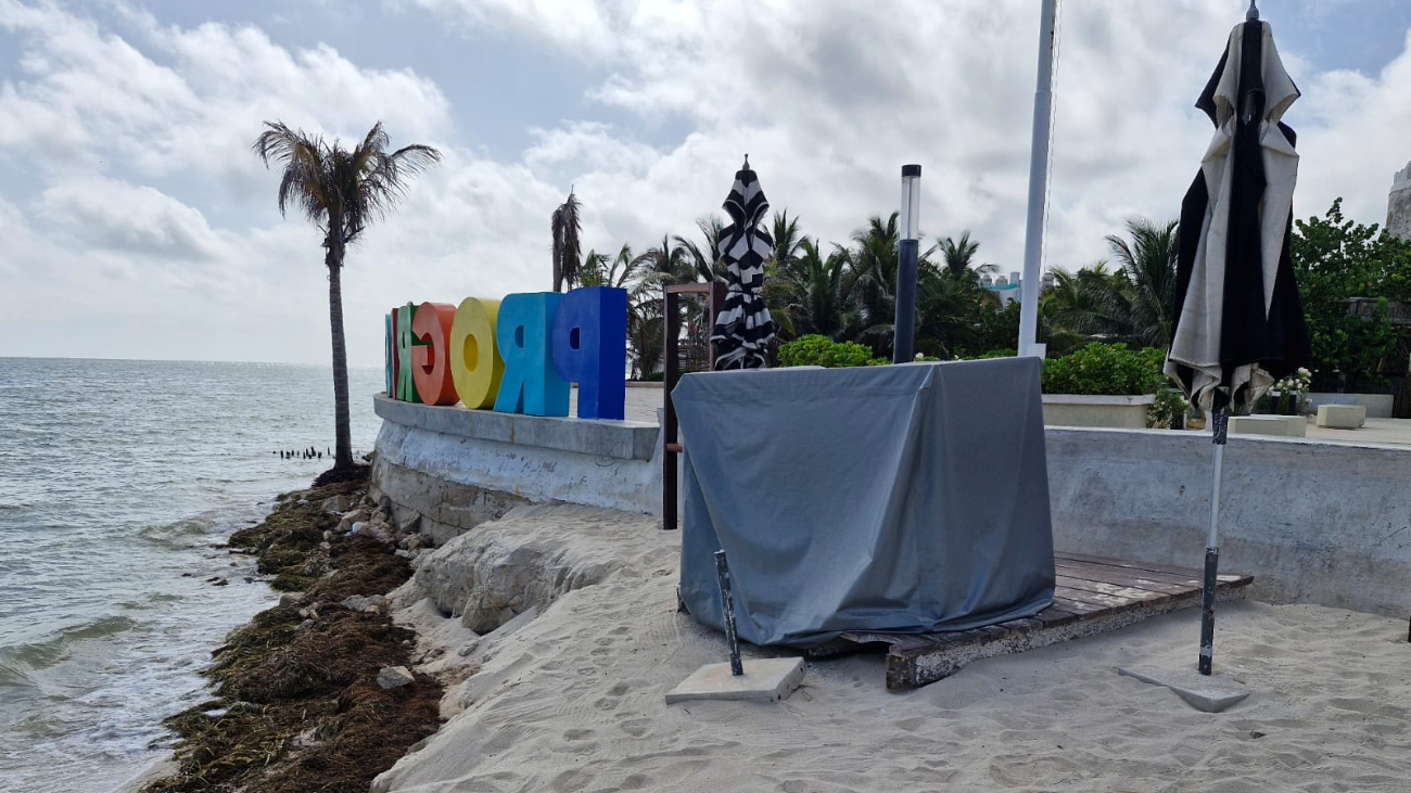 Playas de Progreso pierden terreno ante el avance de la erosión costera
